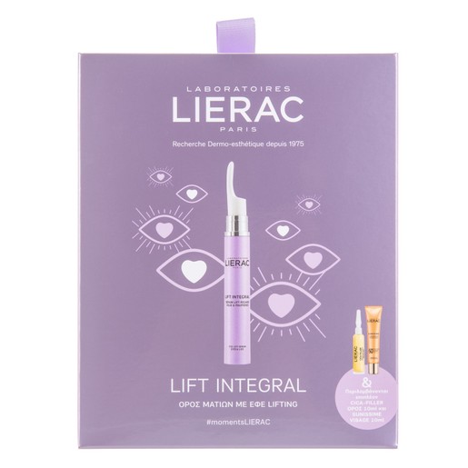 Lierac Promo Lift Integral Eye Lift Serum 15ml & Cica-Filler Serum 10ml,Sunissime Fluide Protecteur Spf50+, 10ml Lierac Promo Lift Integral Eye Lift Serum 15ml & Cica-Filler Serum 10ml,Sunissime Fluide Protecteur Spf50+, 10ml