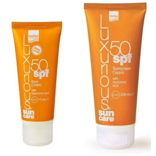 Luxurious Sun Care Face Cream Spf50 Αντηλιακή Προσώπου Υψηλής Προστασίας 75ml &Body Cream Spf50 Αντηλιακό Σώματος 200ml Luxurious Sun Care Face Cream Spf50 Αντηλιακή Προσώπου Υψηλής Προστασίας 75ml &Body Cream Spf50 Αντηλιακό Σώματος 200ml