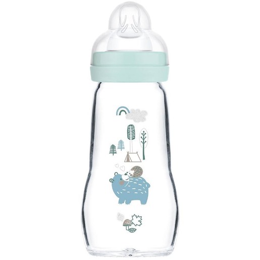 Mam Feel Good Κωδ 377S Premium Glass Bottle 2m+, 260ml - Γαλάζιο