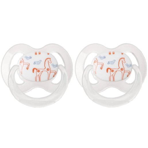 Korres Orthodontic Silicone Soothers 0-6m 2 Τεμάχια