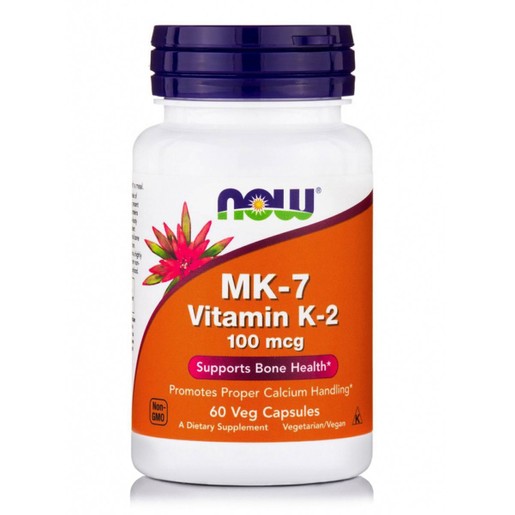 Now Foods MK-7 Vitamin K2 100 mcg Συμπλήρωμα Διατροφής Έντονης Αντιοξειδωτικής Δράσης για την Καλή Καρδιαγγειακή Υγεία 60veg.caps