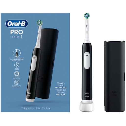 Oral-B Pro Series 1 Electric Toothbrush with Travel Case 1 Τεμάχιο - Μαύρο