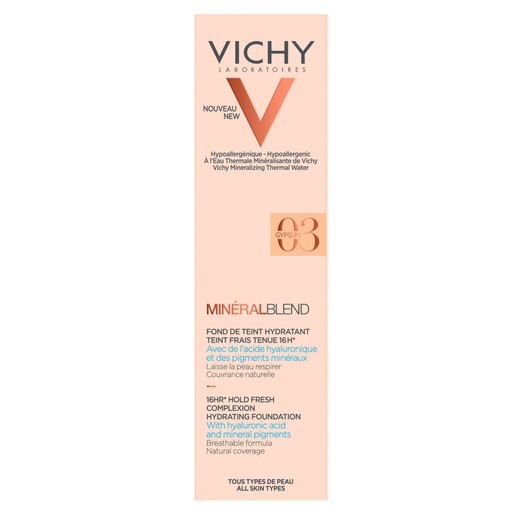 Vichy MineralBlend Make Up Fond de Teint Hydratant Ενυδατικό Foundation για Φυσική Κάλυψη & Επιδερμίδα Γεμάτη Φρεσκάδα 30ml Vichy MineralBlend Make Up Fond de Teint Hydratant Ενυδατικό Foundation για Φυσική Κάλυψη & Επιδερμίδα Γεμάτη Φρεσκάδα 30ml
