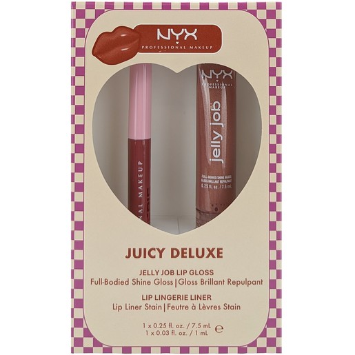 Nyx Professional Makeup Promo Jelly Job Full Bodied Shine Lip Gloss 05 Honey It\'s Jelly 7.5ml & Lip Lingerie Staining Wear Lip Liner 09 Send Nudes 1ml