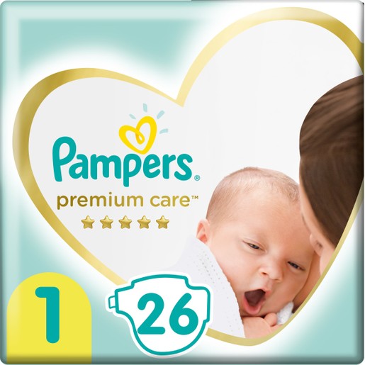 Pampers Premium Care Νο1 Newborn (2-5kg) 26 πάνες Pampers Premium Care Νο1 Newborn (2-5kg) 26 πάνες