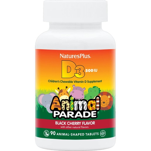 Natures Plus Animal Parade Vitamin D3 500IU 90 Chew.tabs