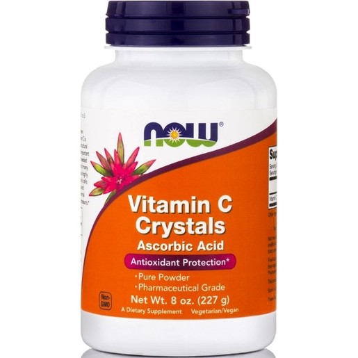 Now Foods Vitamin C Crystals Ascorbic Acid Βιοδιαθέσιμη Μορφή της Βιταμίνης C σε Μορφή Σκόνης 227gr