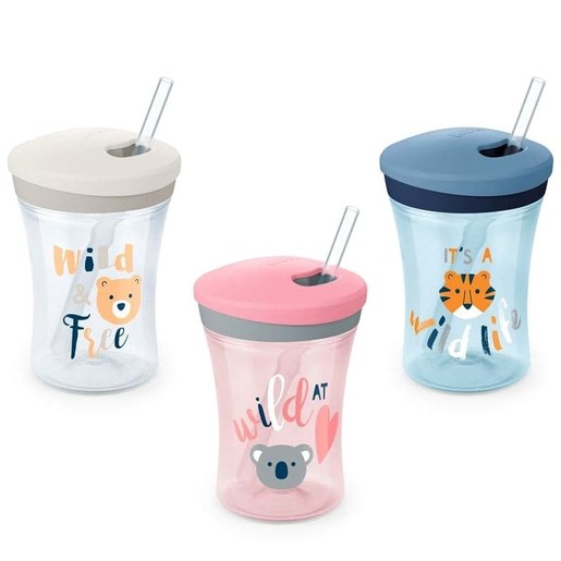 Nuk Action Cup Ποτηράκι με Καλαμάκι και Βυδωτό Καπάκι 12+m, 230ml Nuk Action Cup Ποτηράκι με Καλαμάκι και Βυδωτό Καπάκι 12+m, 230ml