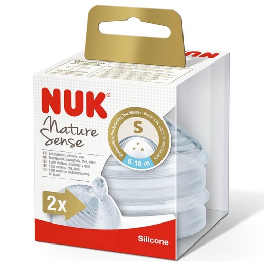 Nuk Nature Sense Θηλή Σιλικόνης Μεγέθους 2 (6-18 Μηνών) Small Οπή για Γάλα, Τσάι ή Νερό 2τμχ Nuk Nature Sense Θηλή Σιλικόνης Μεγέθους 2 (6-18 Μηνών) Small Οπή για Γάλα, Τσάι ή Νερό 2τμχ
