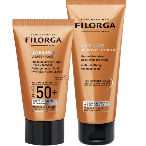 Filorga Πακέτο Προσφοράς UV-Bronze Face Spf50+, Αντηλιακή, Αντιγηραντική Κρέμα Προσώπου 40ml & UV Bronze After Sun 50ml Filorga Πακέτο Προσφοράς UV-Bronze Face Spf50+, Αντηλιακή, Αντιγηραντική Κρέμα Προσώπου 40ml & UV Bronze After Sun 50ml