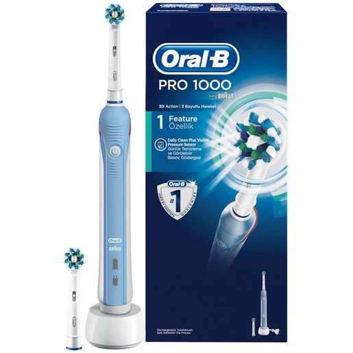Oral-B Pro 1000 3D Ηλεκτρική Οδοντόβουρτσα, Καθημερινός Βαθύς Καθαρισμός με Ορατό Αισθητήρα Πίεσης & Χρονοδιακόπτη 2 Λεπτών 1τμχ Oral-B Pro 1000 3D Ηλεκτρική Οδοντόβουρτσα, Καθημερινός Βαθύς Καθαρισμός με Ορατό Αισθητήρα Πίεσης & Χρονοδιακόπτη 2 Λεπτών 1τμχ
