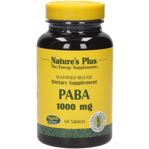 Nature\'s Plus Paba 1000mg Συμπλήρωμα Διατροφής, Απαραίτητο για το Μεταβολισμό των Πρωτεϊνών & την Παραγωγή Φολικού Οξέος 60tabs Nature\'s Plus Paba 1000mg Συμπλήρωμα Διατροφής, Απαραίτητο για το Μεταβολισμό των Πρωτεϊνών & την Παραγωγή Φολικού Οξέος 60tabs