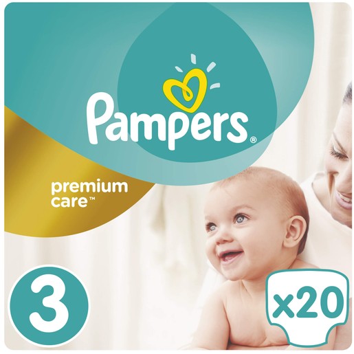 Pampers Premium Care No3 (5-9kg) 20 πάνες Pampers Premium Care No3 (5-9kg) 20 πάνες
