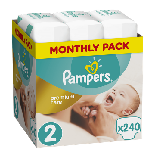 Pampers Premium Care Monthly Pack No2 (4-8kg) 240 πάνες Pampers Premium Care Monthly Pack No2 (4-8kg) 240 πάνες