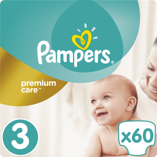 Pampers Premium Care No3 (6-10kg) 60 πάνες Pampers Premium Care No3 (6-10kg) 60 πάνες