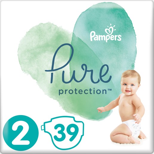Pampers Pure Protection No2 (4-8kg) 39 πάνες Pampers Pure Protection No2 (4-8kg) 39 πάνες