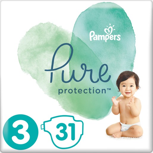 Pampers Pure Protection No3 (6-10kg) 31 πάνες Pampers Pure Protection No3 (6-10kg) 31 πάνες