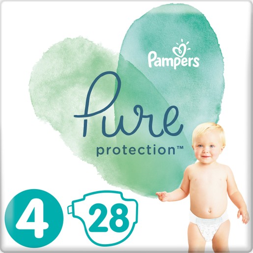 Pampers Pure Protection No4 (9-14kg) 28 πάνες Pampers Pure Protection No4 (9-14kg) 28 πάνες