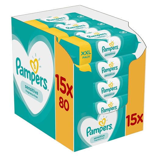 Pampers Πακέτο Προσφοράς Sensitive Wipes Μωρομάντηλα Ιδανικά για την Ευαίσθητη Επιδερμίδα 15x80 Wipes Pampers Πακέτο Προσφοράς Sensitive Wipes Μωρομάντηλα Ιδανικά για την Ευαίσθητη Επιδερμίδα 15x80 Wipes