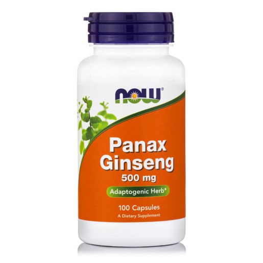 Now Foods Panax Ginseng 500mg Συμπλήρωμα Διατροφής από τις Ρίζες Panax Ginseng με Τονωτικές & Αφροδισιακές Ιδιότητες 100caps