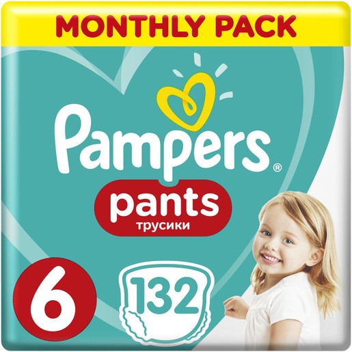 Pampers Pants Montly Pack No6 (15+kg) 132 πάνες Pampers Pants Montly Pack No6 (15+kg) 132 πάνες