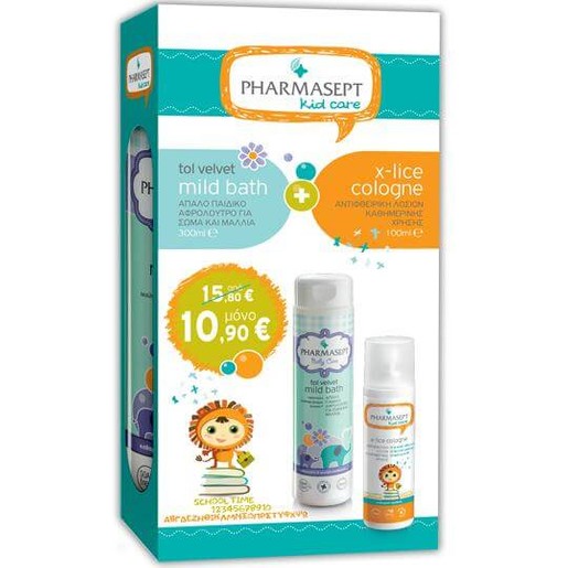 Pharmasept KidCare Πακέτο Προσφοράς Tol Velvet Baby Mild Bath 300ml & Tol Velvet X-lice Cologne 100ml σε Ειδική Τιμή Pharmasept KidCare Πακέτο Προσφοράς Tol Velvet Baby Mild Bath 300ml & Tol Velvet X-lice Cologne 100ml σε Ειδική Τιμή