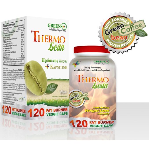 Greens+ Thermo Lean Raw Green Coffee Ωμός Πράσινος Καφές & L-Καρνιτίνη 1000mg Greens+ Thermo Lean Raw Green Coffee Ωμός Πράσινος Καφές & L-Καρνιτίνη 1000mg