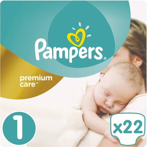 Pampers Premium Care No1 (2-5kg) 22 πάνες Pampers Premium Care No1 (2-5kg) 22 πάνες