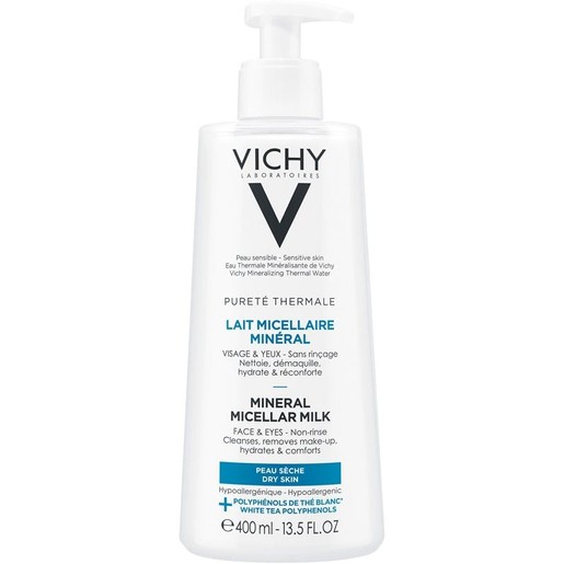 Vichy Purete Thermale Mineral Micellar Milk Γαλάκτωμα Micellaire για Πρόσωπο & Μάτια για Ξηρή Επιδερμίδα, 400ml Vichy Purete Thermale Mineral Micellar Milk Γαλάκτωμα Micellaire για Πρόσωπο & Μάτια για Ξηρή Επιδερμίδα, 400ml
