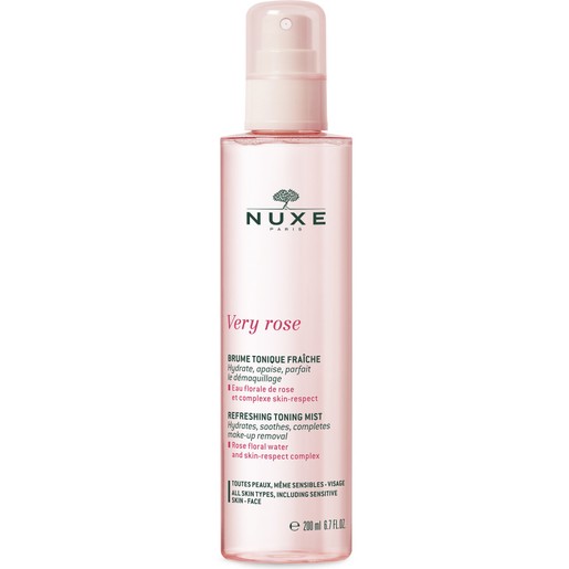 Nuxe Very Rose Refreshing Toning Mist Δροσιστική Τονωτική & Ενυδατική Λοσιόν σε Spray για το Πρόσωπο με Ροδόνερο 200ml