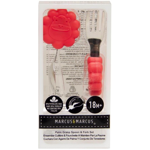 Marcus & Marcus Palm Grasp Spoon & Fork Set 18m+ Σετ Εκμάθησης Κουτάλι & Πιρούνι Σιλικόνης 2 Τεμάχια Marcus & Marcus Palm Grasp Spoon & Fork Set 18m+ Σετ Εκμάθησης Κουτάλι & Πιρούνι Σιλικόνης 2 Τεμάχια
