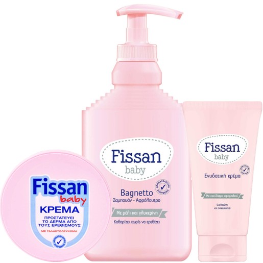 Fissan Επετειακό Σετ Baby Bagnetto Σαμπουάν - Αφρόλουτρο 300ml, Baby Ενυδατική Κρέμα 150ml, Κρέμα Προστασίας από Ερεθισμούς 50ml Fissan Επετειακό Σετ Baby Bagnetto Σαμπουάν - Αφρόλουτρο 300ml, Baby Ενυδατική Κρέμα 150ml, Κρέμα Προστασίας από Ερεθισμούς 50ml