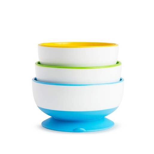 Munchkin Stay Put Bowl Πολύχρωμα Μπωλ Φαγητού με Βεντούζα Στήριξης 3 Τεμάχια Munchkin Stay Put Bowl Πολύχρωμα Μπωλ Φαγητού με Βεντούζα Στήριξης 3 Τεμάχια