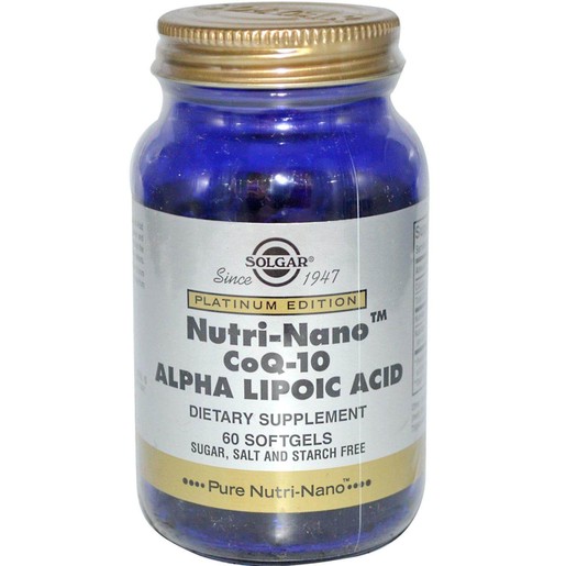 Solgar Nutri-Nano CoQ-10 Alpha Lipoic Acid 60 softgels Solgar Nutri-Nano CoQ-10 Alpha Lipoic Acid 60 softgels