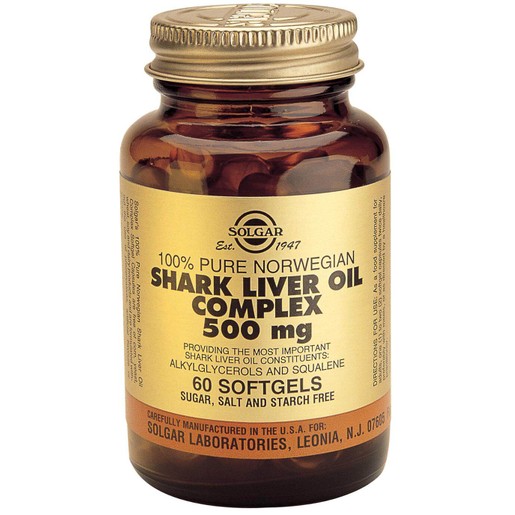Solgar Shark Liver Oil Complex 500mg 60 softgels Solgar Shark Liver Oil Complex 500mg 60 softgels