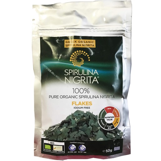 Spirulina Nigrita Βιολογική Καθαρή 100% Σπιρουλίνα Νιγρίτας σε Νιφάδες 50g Spirulina Nigrita Βιολογική Καθαρή 100% Σπιρουλίνα Νιγρίτας σε Νιφάδες 50g