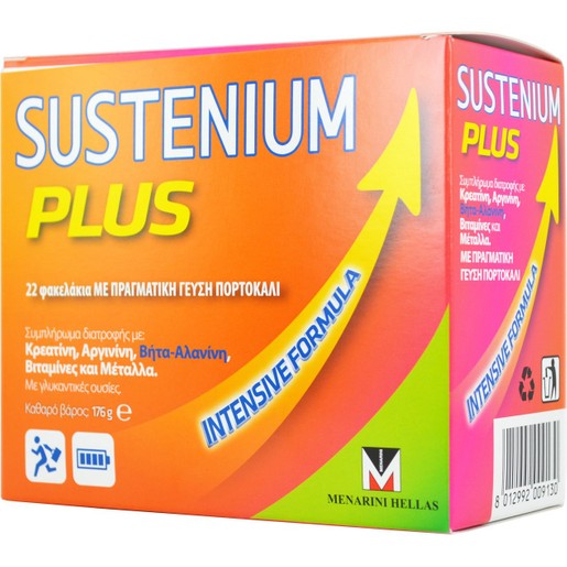 Menarini Sustenium Plus Συμπλήρωμα Διατροφής με Κρεατίνη, Αργινίνη, Βήτα-Αλανίνη, Βιταμίνες & Μέταλλα 22sachets Menarini Sustenium Plus Συμπλήρωμα Διατροφής με Κρεατίνη, Αργινίνη, Βήτα-Αλανίνη, Βιταμίνες & Μέταλλα 22sachets