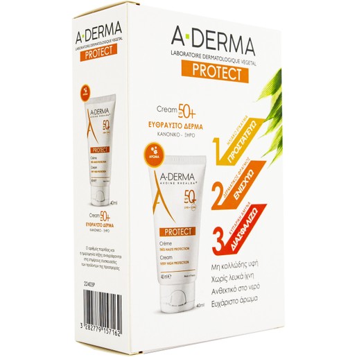 A-Derma Protect Cream Very High Protection Spf50+, 40ml & Δώρο Protect AH After Sun Repairing Lotion A-Derma Protect Cream Very High Protection Spf50+, 40ml & Δώρο Protect AH After Sun Repairing Lotion
