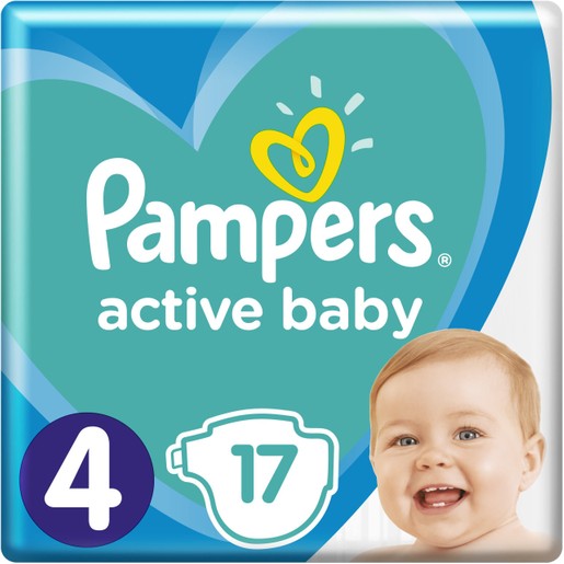Pampers Active Baby Νο4 (9-14 kg) 17 πάνες Pampers Active Baby Νο4 (9-14 kg) 17 πάνες
