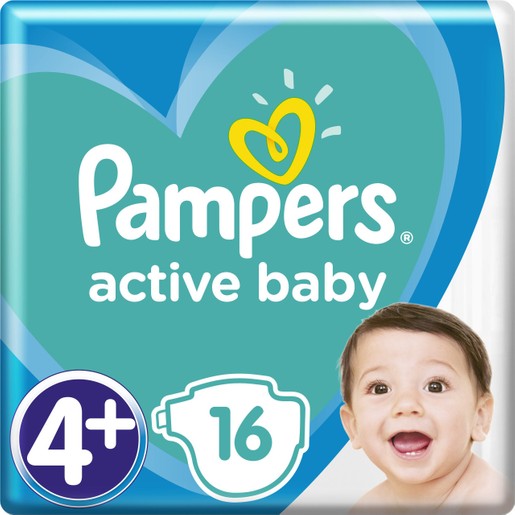 Pampers Active Baby Νο4+ (10-15 kg) 16 πάνες Pampers Active Baby Νο4+ (10-15 kg) 16 πάνες