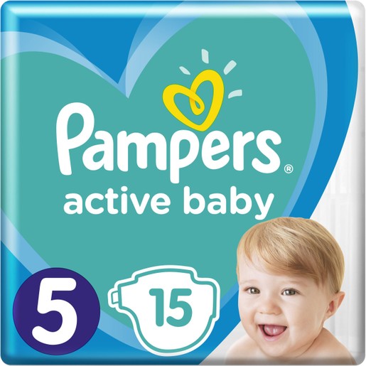 Pampers Active Baby Νο5 (11-16 kg) 15 πάνες Pampers Active Baby Νο5 (11-16 kg) 15 πάνες