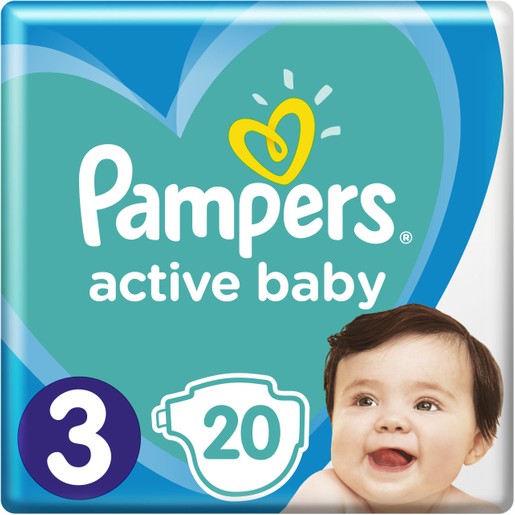 Pampers Active Baby Πάνες No3 (6-10 kg), 20 Πάνες Pampers Active Baby Πάνες No3 (6-10 kg), 20 Πάνες