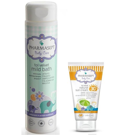 Pharmasept Πακέτο Προσφοράς Tol Velvet Baby Natural Sun Cream Spf30 100ml & Δώρο Pharmasept Tol Velvet Baby Mild Bath 300ml Pharmasept Πακέτο Προσφοράς Tol Velvet Baby Natural Sun Cream Spf30 100ml & Δώρο Pharmasept Tol Velvet Baby Mild Bath 300ml