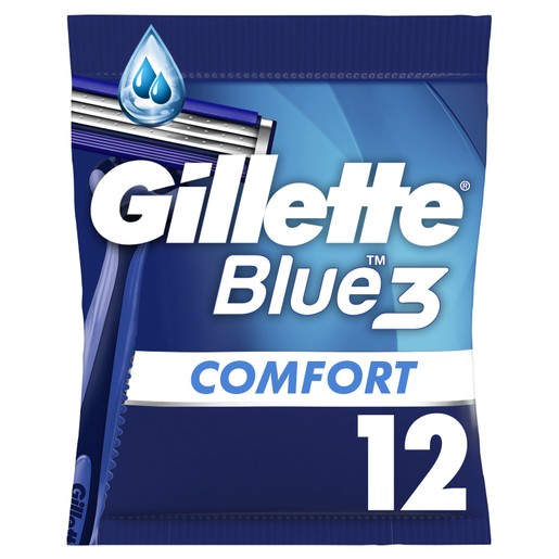 Gillette Blue3 Plus Comfort Disposable Razors 12 Τεμάχια