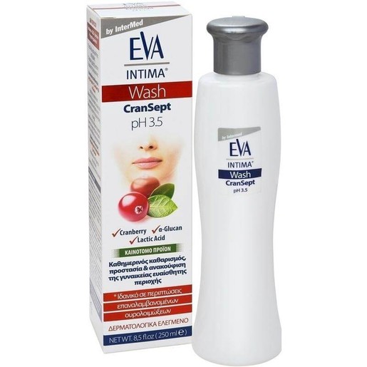 Eva Intima Wash Cransept Εξειδικευμένο για Περιπτώσεις Επαναλαμβανόμενων Ουρολοιμώξεων 250ml Eva Intima Wash Cransept Εξειδικευμένο για Περιπτώσεις Επαναλαμβανόμενων Ουρολοιμώξεων 250ml