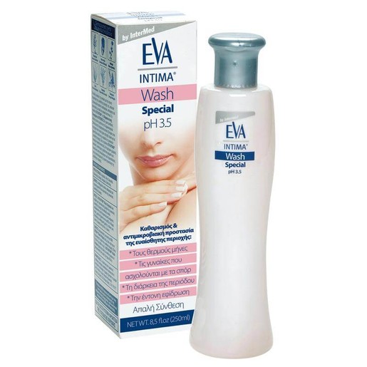 Eva Intima Wash Special pH 3,5 Καθαρισμός, Απόσμηση & Περιποίηση της Ευαίσθητης Περιοχής 250ml Eva Intima Wash Special pH 3,5 Καθαρισμός, Απόσμηση & Περιποίηση της Ευαίσθητης Περιοχής 250ml