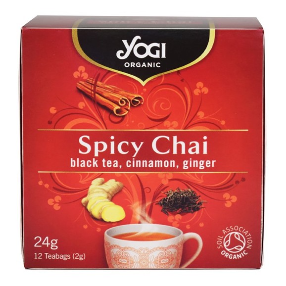 Yogi Tea Spicy Chai with Black Tea, Cinnamon & Ginger 12 Teabags x 2.0gr