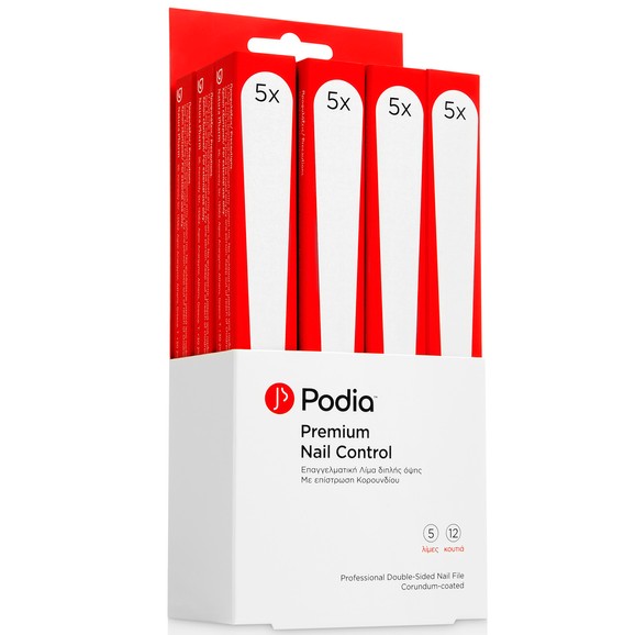 Podia Premium Nail Control Επαγγελματική Ξύλινη Λίμα Διπλής Όψης 5 τμχ