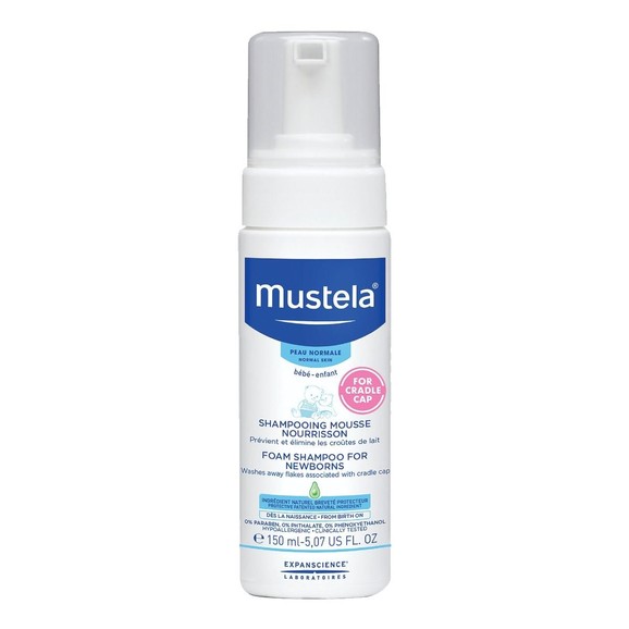 Mustela Cradle Cap Baby Foam Shampoo Σαμπουάν σε Μορφή Αφρού για τη Νινίδα 150ml