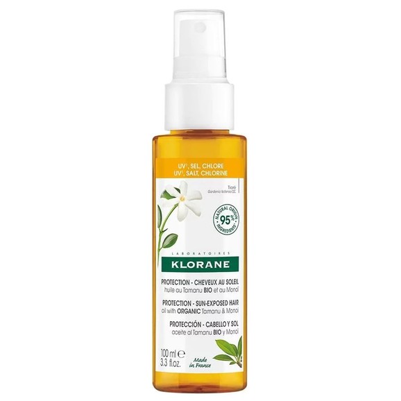 Klorane Protection Sun Exposed Hair Oil Spray with Organic Tamanu & Manoi 100ml